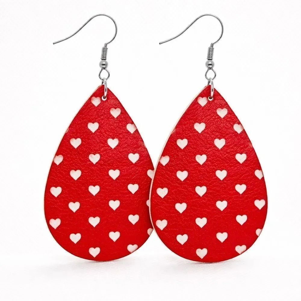 3For$20 Red Mini Heart Drop Earrings NEW